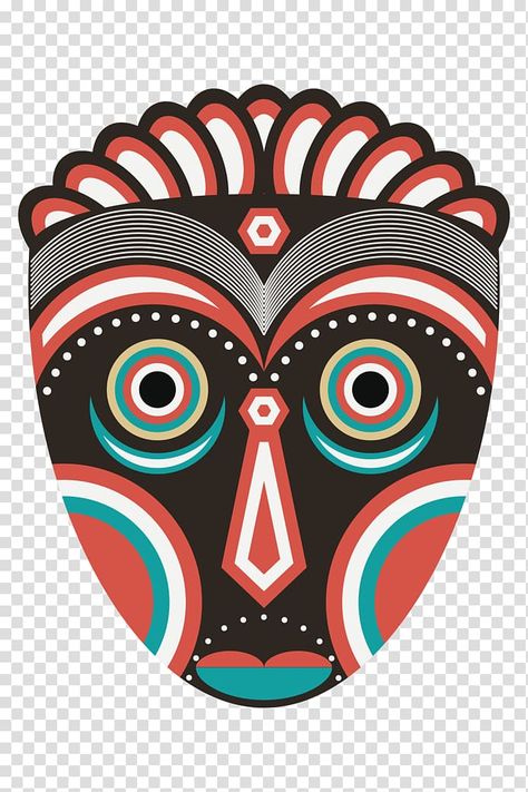 Traditional African Masks, African Mask Drawing, African Clipart, African Masks Art, Coconut Painting, Human Face Drawing, Africa Art Design, African Artwork, Pop Illustration