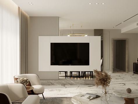 CALM on Behance Contemporary Living Room Design, Living Hall, Interior Design Per La Casa, Living Room Design Inspiration, Living Room Partition, Living Room Partition Design, Design Salon, Room Partition Designs, Condo Living