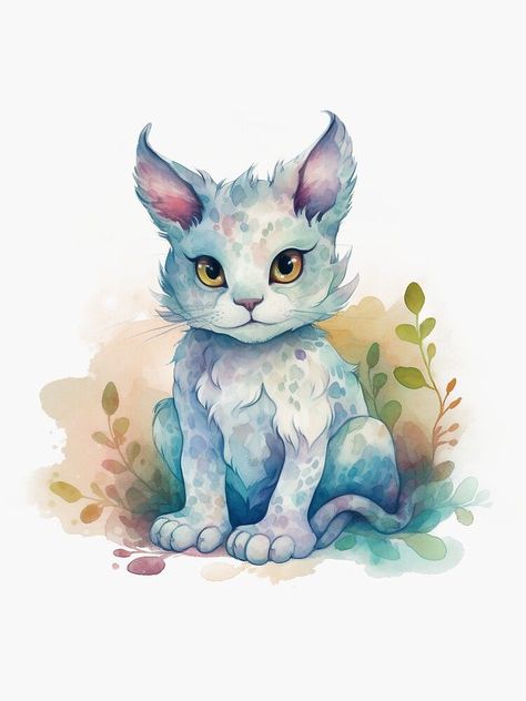 Cat dragon hybrid watercolour painting by emilys-treasure Cat Dragon Hybrid, Watercolour Dragon, Dragon Hybrid, Cat Dragon, Watercolor Animals, Buy A Cat, Watercolor Design, Cute Phone Cases, Paint Designs