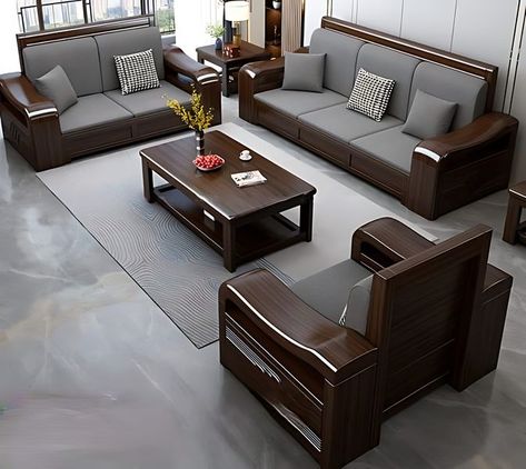 Sofa Design Wooden Indian, Simple Sofa Design Living Rooms Indian, Wooden Sofa Set Designs Modern, Almari Design, House Hall Design, Modern Living Room Sofa Set, Wooden Wardrobe Design, Sofa Design Wood, Wooden Sofa Set Designs