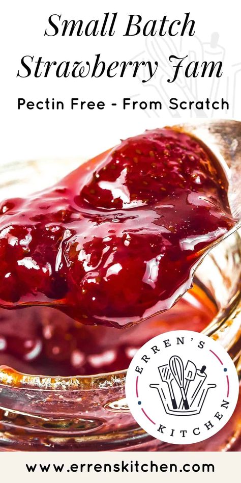 Make your own small-batch Strawberry Jam with this easy recipe. No pectin needed for this delicious fruity condiment!