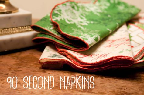 Serging Projects, Serger Projects, Serger Tips, Serger Sewing, Fabric Napkins, Diy Napkins, Cut Fat, Fabric Napkin, Embroidered Napkins