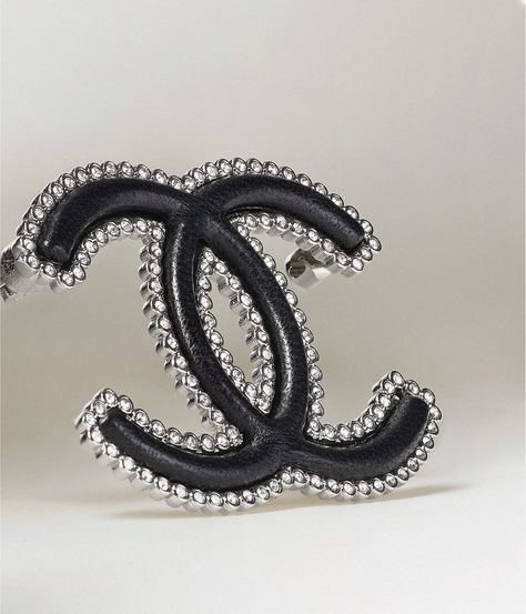 Brooch, metal, lambskin & strass, silver, black & crystal - CHANEL Chanel Iphone Case, Chanel Party, Brooch Corsage, Chanel Brooch, Chanel Camellia, Chanel Store, Fashion Chanel, Chanel Official, Chanel Official Website