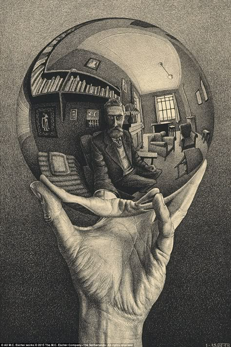 Escher Hands, Mc Escher Art, Illusion Kunst, Escher Art, Maurits Cornelis Escher, M C Escher, Reflection Art, Mc Escher, Art Parody