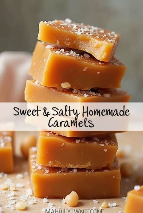 Treat yourself to the ultimate balance of sweet and salty with these Homemade Caramels! Perfectly chewy, buttery, and topped with a sprinkle of flaky sea salt, these caramels are a melt-in-your-mouth delight. Whether you're making them for a special occasion, holiday gift boxes, or just a sweet treat for yourself, these easy-to-make caramels are guaranteed to impress. 🎁  Ingredients 1 cup unsalted butter 1 cup granulated sugar 1 cup brown sugar 1 cup light corn syrup 1 can (14 oz) sweetened condensed milk 1 teaspoon vanilla extract Flaky sea salt for topping #HomemadeCaramels #SweetAndSalty #HolidayTreats #CandyMaking #EasyDessertRecipes #ChewyCaramels #HolidayGifts #SweetToothSatisfier  Save this recipe and share the sweetness with friends and family! ❤️" Homemade Caramels, Christmas Recipe Ideas, Homemade Food Gifts, Christmas Recipe, Holiday Gift Box, Homemade Caramel, Candy Making, Sweetened Condensed Milk, Homemade Food