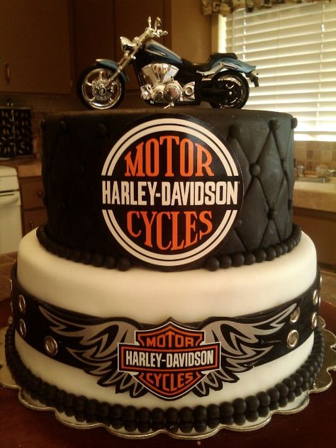 Harley cake I made last year Motorcycle Birthday Cakes, Harley Davidson Cake, Harley Davidson Birthday, Biker Birthday, Motorcycle Cake, Motorcycle Birthday, Harley Davidson Wedding, Barefoot Sandal, Birthday Cakes For Men