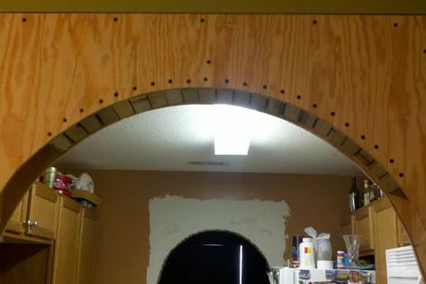 How To Make Arched Doorway, How To Make An Arched Doorway, Create An Arch Doorway, Making Arched Doorways, Build Arch Doorway, Archways In Homes, Build A Frame, Entrance Ways, Carpentry