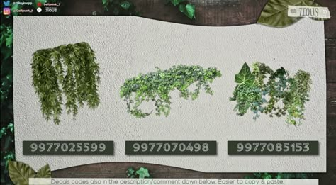 Tree Decals Bloxburg, Bloxburg Landscaping, Bloxburg Plants, Plant Decals Bloxburg, Blockburg House, Bloxburg Food, Plant Decals, Decal Bloxburg, Bloxburg Realistic