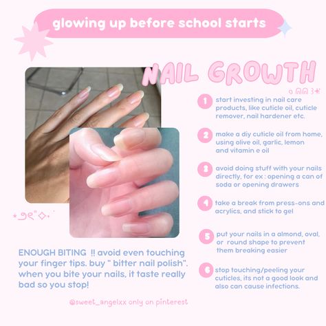 my pin !! 🪷【2024】 #How_To_Take_Care_Of_Acrylic_Nails #Tips_For_Longer_Nails #Nails_Glow_Up #Long_Healthy_Nails_Natural How To Get Pretty Natural Nails, Tips On Growing Nails, How To Naturally Grow Nails, Healthy Nail Tips, Tips For Healthy Nails, Tips For Nail Growth, Growing Nails Tips, Tips For Long Nails, Nail Glow Up