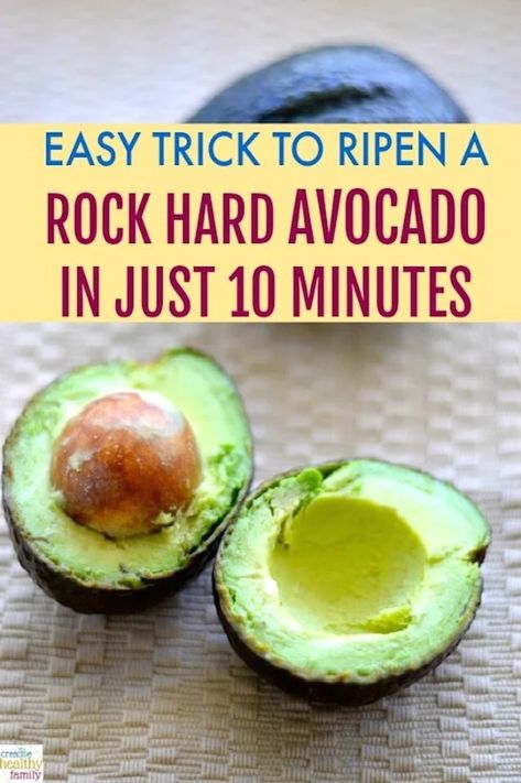 ripen a rock hard avocado in just 10 minutes Unripe Avocado, How To Ripen Avocados, Fast Life, Fresh Recipes, Cooking Basics, Avocado Recipes, Healthy Families, Healthy Nutrition, Baking Tips