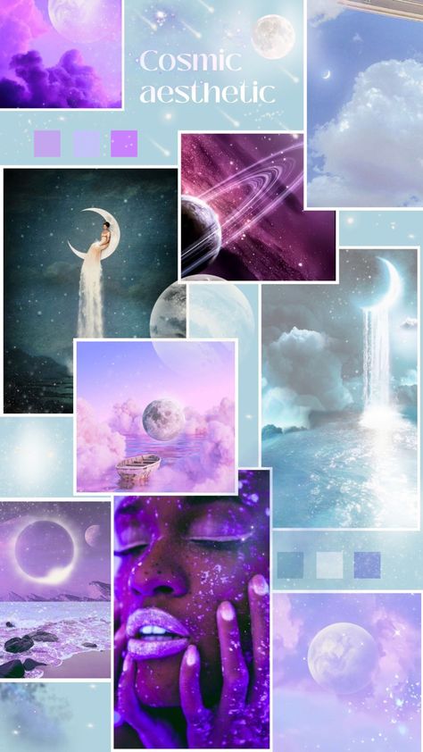 Purple Cosmic Aesthetic, Galaxy Theme Mood Board, Galaxy Inspiration Board, Cosmic Colour Palette, Celestial Mood Board, Cosmic Moodboard, Galaxy Core Aesthetic, Cosmic Color Palette, Galaxy Moodboard