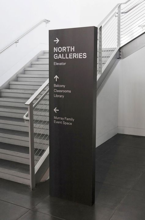 Tacoma Art Museum signage and wayfinding - by Studio Matthews / Core77 Design Awards Museum Signage, Standing Signage, Signage And Wayfinding, Museum Logo, Wayfinding Signage Design, Wayfinding Signs, Craft Booth Displays, Environmental Graphic Design, Event Signage