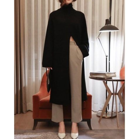 831c2f88a604a07ca94314b56a4921b8desc53030375ri High Neck Sweater Dress, Loose Sweater Dress, Long Tunic Dress, Sweater Maxi Dress, Long Sweater Dress, Warm Dresses, High Neck Sweater, Beige Dresses, Long Tunic