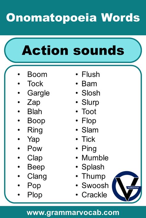 Examples of Onomatopoeia Words - GrammarVocab Onomatopoeia Examples, Onomatopoeia Activities, Cat Noises, Sound Words, Animal Sounds, Year 2, Writing Help, Cat Pin, Sounds Like