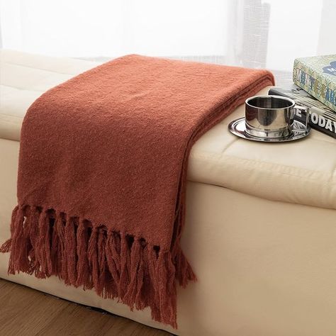 Wrap yourself in luxury with our generously-sized, lightweight andfuzzy decorative throw - measuring 50x60 inches, it's large enough to feel indulgent yet still lightweight enough for year-round use. Burnt Orange Throw Blanket, Farmhouse Throw Blanket, Burnt Orange Throw, Orange Throw Blanket, Farmhouse Blanket, Fall Throw Blanket, Farmhouse Blankets, Bed Farmhouse, Cable Knit Throw Blanket