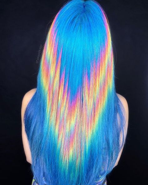 Rainbow Prism, Halo Hair, Solar Flare, Artistic Hair, Rainbow Hair, Black Girls Hairstyles, Girl Hairstyles, Color Splash, Halo