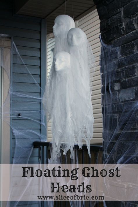 Halloween Ghouls Diy, Floating Ghosts Diy, Floating Halloween Decor, Diy Ghost Decoration Outdoor, Diy Ghosts Outdoor, Diy Floating Ghost, Diy Ghost Decoration, Floating Ghost, Diy Ghost