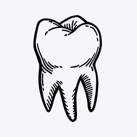 Tooth Outline Tattoo, Tooth Tattoo Flash, Trad Tooth Tattoo, Tooth Flash Tattoo, Tooth Drawing Simple, Boygenius Tooth Drawing, Tooth Line Art, Tooth Linocut, Simple Patch Work Tattoo Ideas