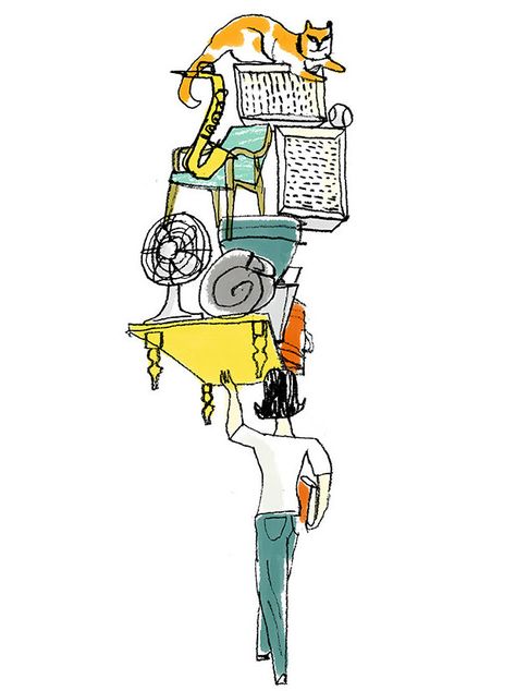 ERIC HANSON ILLUSTRATION: GOING NOMAD #illustration #artnews #editorial #newspaper #clutter #cat Nomadic Illustration, Nomad Illustration, Editorial Newspaper, Inktober 2024, Page One, Artist Portfolio, In The Meantime, New York Times, Newspaper