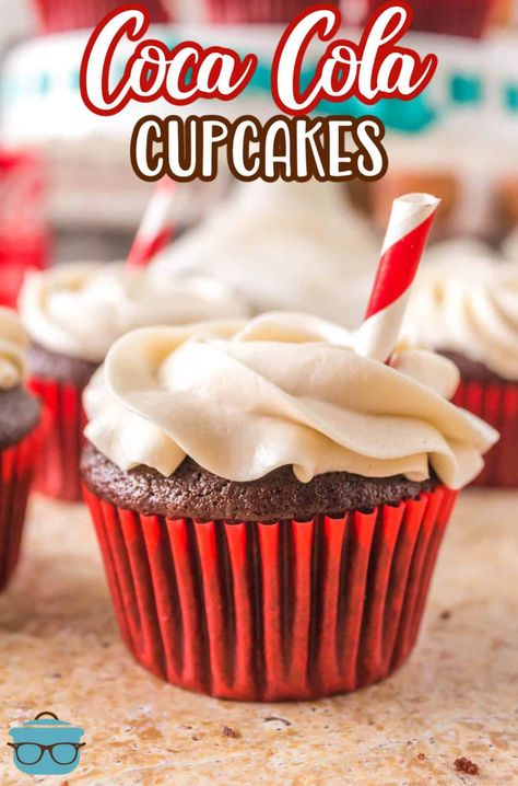 Cherry Cola Cupcakes, Coca Cola Cupcakes, Cola Cupcakes, Country Cupcakes, Coke Cupcakes, Coca Cola Recipes, Cola Recipe, Homemade Cupcake Recipes, Cooks Country