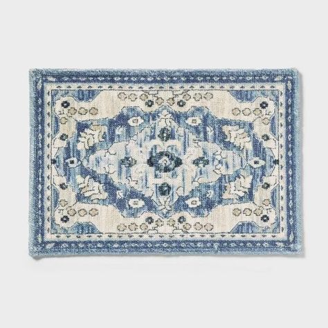 Finds: collection: Favorite Bath Mats by preppygoods : Target Finds Boho Bathroom Blue, Baby Blue Bathroom, Bathroom Mats Decor Bath Rugs, Bathroom Mats Decor, Modern Bath Towels, Cream Curtains, Cute Bath Mats, Dobby Weave, Vintage Medallion