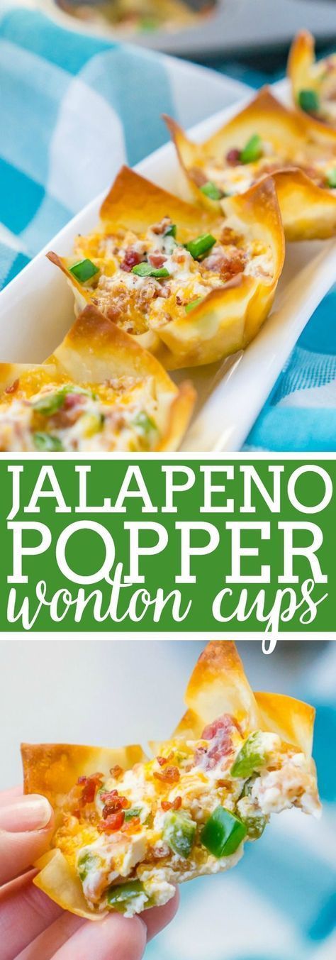 Popper Recipes, Jalapeno Wonton Poppers, Bacon Cups, Cups Recipes, Bacon Jalapeno Poppers, Cups Ideas, Wonton Cups, Won Ton, Cheese Cheddar