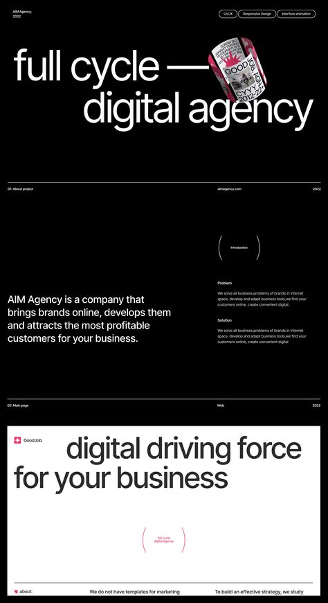 Material Web Design, Design Agency Presentation, Modern Ux Design, Web Design Black And White, Website Modern Design, Brutalist Website Design, Web Design Presentation, Branding Design Presentation, Digital Website Design