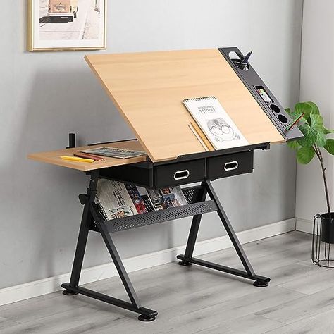 Drawing Table Desk, Drafting Table Desk, Wood Drafting Table, Desk Drawing, Artist Desk, Craft Drawing, Hobby Table, Table Drawing, Painting Writing