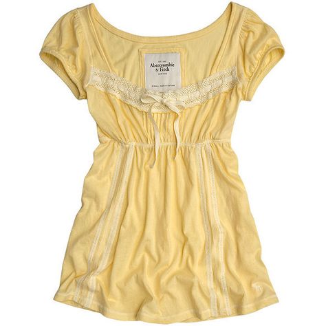 Abercrombie & Fitch > Women > Classic Knits > Betsy ❤ liked on Polyvore featuring tops, shirts, yellow, abercrombie, abercrombie fitch shirt, yellow knit top, knit tops, yellow top e beige top Yellow Knit, Beige Top, Yellow Top, Knit Tops, 2000s Fashion, Dream Clothes, Cute Tops, Victoria Beckham, Aesthetic Clothes