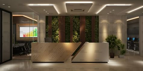 office Office Reception Table Design, Mos Wand, Interior Designers In Delhi, Dental Office Design Interiors, Reception Desk Design, Office Interior Design Modern, Office Lobby, Showroom Interior Design, Dental Office Design