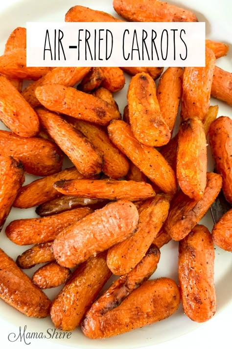 These tasty air-fried baby carrots are quick and easy to make. With frozen carrots instructions too. These are a great side dish or snack! #airfryer #carrots #glutenfree Air Fried Carrots, Air Fryer Baby Carrots, Fried Carrots, Frozen Carrots, Air Fryer Recipes Healthy Low Carb, Air Fryer Recipes Low Carb, Air Fryer Recipes Breakfast, Air Fryer Foods, Food Air Fryer