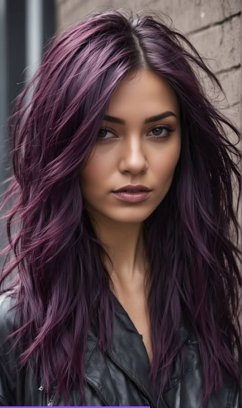 Brunette Hair Fall 2024, Red To Purple Hair, Brunette Fall Hair 2024, Fall 2024 Hair Color Trends Brunette, Hair Colour For Pale Skin, Fall Hair Colors 2024, Orange Hairstyles, Eggplant Colored Hair, Eggplant Hair