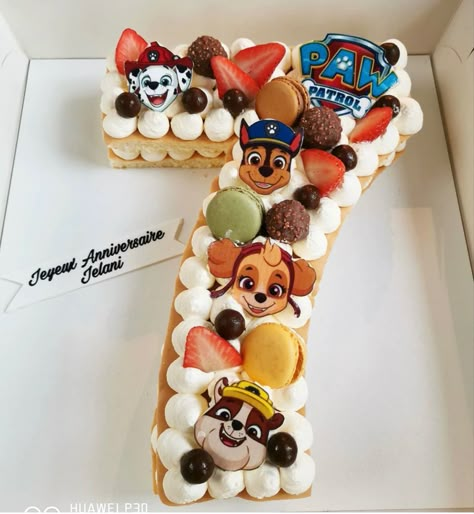 Paw Patrol Square Cake, Number 3 Paw Patrol Cake, Paw Patrol Number Cake, Sweetie Cake, Theme Snack, Kids Party Snacks, Number Birthday Cakes, Alphabet Cake, Spiderman Birthday Cake