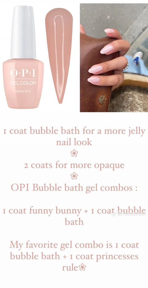 Opi Bubble Bath Gel, Nail Laquer, Opi Gel Nails, Classy Acrylic Nails, Jelly Nails, Neutral Nails, Hot Nails, Fabulous Nails, Dream Nails