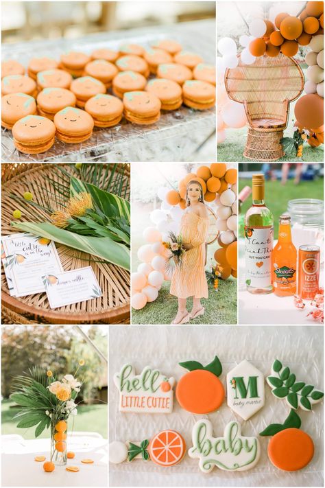 Cutie Charcuterie Board, What A Cutie Theme, August Baby Shower Ideas Boy, Baby Shower Little Cutie Theme, Little Cutie Balloon Arch, A Little Cutie Is On The Way Gender Reveal, Cutie On The Way Theme, Orange Theme Gender Reveal, Cuties Themed Baby Shower Ideas