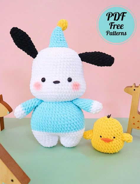 Crochet Hello Kitty, Diy Crochet Amigurumi, Japanese Crochet Patterns, Crocheted Animals, Hello Kitty Crochet, Japanese Crochet, Confection Au Crochet, Crochet Disney, Quick Crochet Patterns