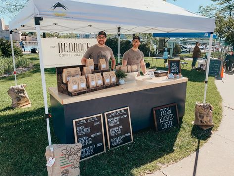 Farmers Market Coffee Booth Ideas, Selling Coffee At A Farmers Market, Farmers Market Coffee Booth, Coffee Farmers Market Display, Farmers Market Display Coffee, Pop Up Coffee Stand, Coffee Booth Ideas, Coffee Booth Design Outdoor, Coffee Farmers Market