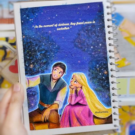 Flynn Rider And Rapunzel Drawing, Rapunzel And Flynn Drawing, Rapunzel Art Painting, Tangled Room, Rapunzel Painting, Selfie Tutorial, 2025 Bujo, Rapunzel Sketch, Rapunzel Drawing