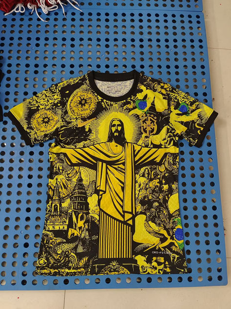 Brazil The Christ Edition !! #BRAZIL #Jesus Brazil Football Kit, Boy Rug, Mid Fade Haircut, Boys Rug, Rug Doctor, Mid Fade, Mini Football, Christ The Redeemer, Sports Jersey Design