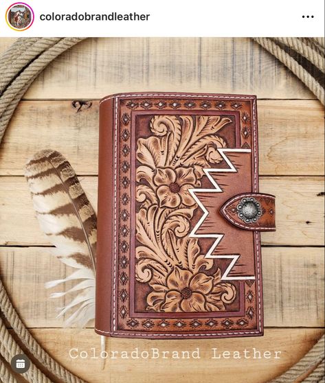 Leather Tooled Portfolio, Leather Bible Cover Handmade, Tooled Leather Bible Cover, Leather Tooling Designs, Leather Projects Ideas, Leather Work Ideas, Horseshoe Crafts Projects, Handmade Leather Work, The Fear Of Failure