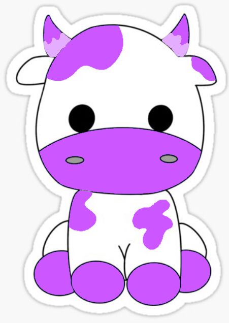 Cute Cow Sticker, Iphone Wallpaper Preppy, Cow Drawing, Preppy Stickers, Purple Cow, Indie Drawings, Cute Fall Wallpaper, Witchy Wallpaper