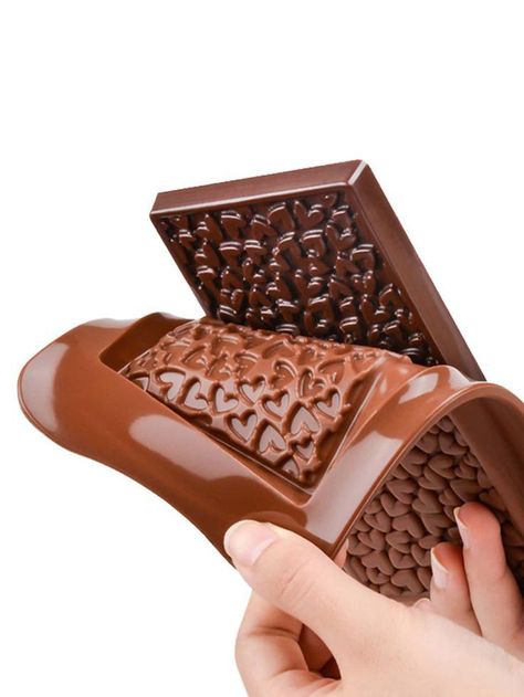 Food Gadgets, Christmas Chocolate Moulds, Chocolate Popsicles, Black Dessert, Homemade Chocolate Bars, Chocolate Moulds, Chocolate Slabs, Candy Making Supplies, Big Chocolate