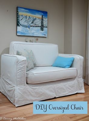 Diy Oversized Chair, Oversized Reading Chair, Lounge Chair Diy, Oversized Accent Chair, Couch Makeover, Overstuffed Chairs, Mobile Home Makeovers, Seat Covers For Chairs, Big Chair