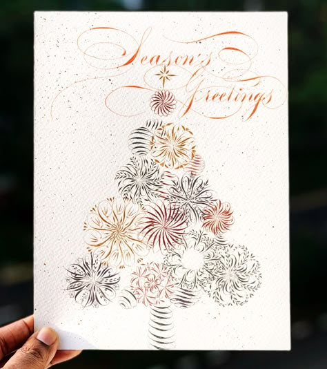 Christmas • Instagram Calligraphy Drawings, Calligraphy Christmas Cards, New Year Inspiration, Calligraphy Copperplate, Memorial Beads, Flourish Calligraphy, Blogger Ideas, Snowflakes Art, Calligraphy Illustration