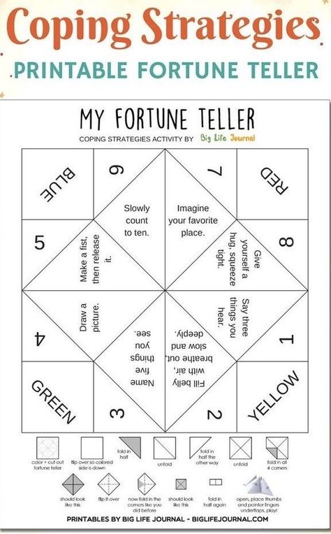 Printable Fortune Teller, Emotional Intelligence Activities, Play Therapy Activities, The Fear Of Failure, Play Therapy Techniques, Counseling Kids, Fear Of Failure, Activities For Teens, Art Therapy Activities