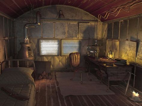 Zombie Apocalypse Room, Apocalypse Room, Zombie Apocalypse House, Apocalypse House, Fallout 4 Settlement Ideas, Apocalypse Aesthetic, Post Apocalyptic Art, Apocalypse Art, Post Apocalypse