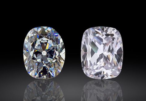 Old Mine Cut vs Cushion Cut Diamonds | Diamond Buzz Antique Cushion Cut Diamond, Antique Cushion Cut, Antique Cushion, Modern Cushions, Faceted Design, Diamond Image, Large Face, Cushion Cut Diamonds, My Favorite Color