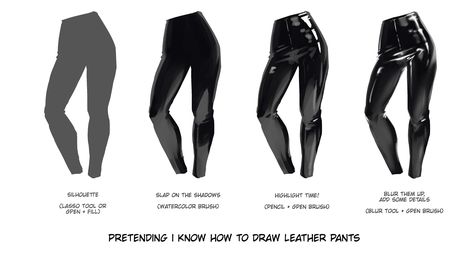 Leather Pants Drawing, Pants Tutorial, Pants Drawing, Leather Tutorial, Shading Drawing, Fashion Design Drawing, Fashion Illustrations Techniques, Texture Drawing, Nose Drawing