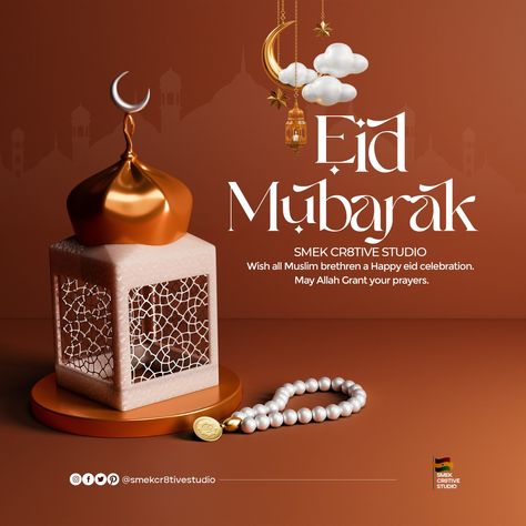 Eid Mubarak Flyer Design, Eid Flyer Design, Eid Poster Design, Eid Post, Eid Moubarak, Quote Template Design, Islamic Poster, Happy Eid Mubarak, Social Media Advertising Design