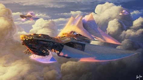 Sky Pirate, Airship Art, Steampunk Artwork, Space Ship Concept Art, Space Fantasy, Spaceship Concept, Space Pirate, Spaceship Design, Fantasy Places